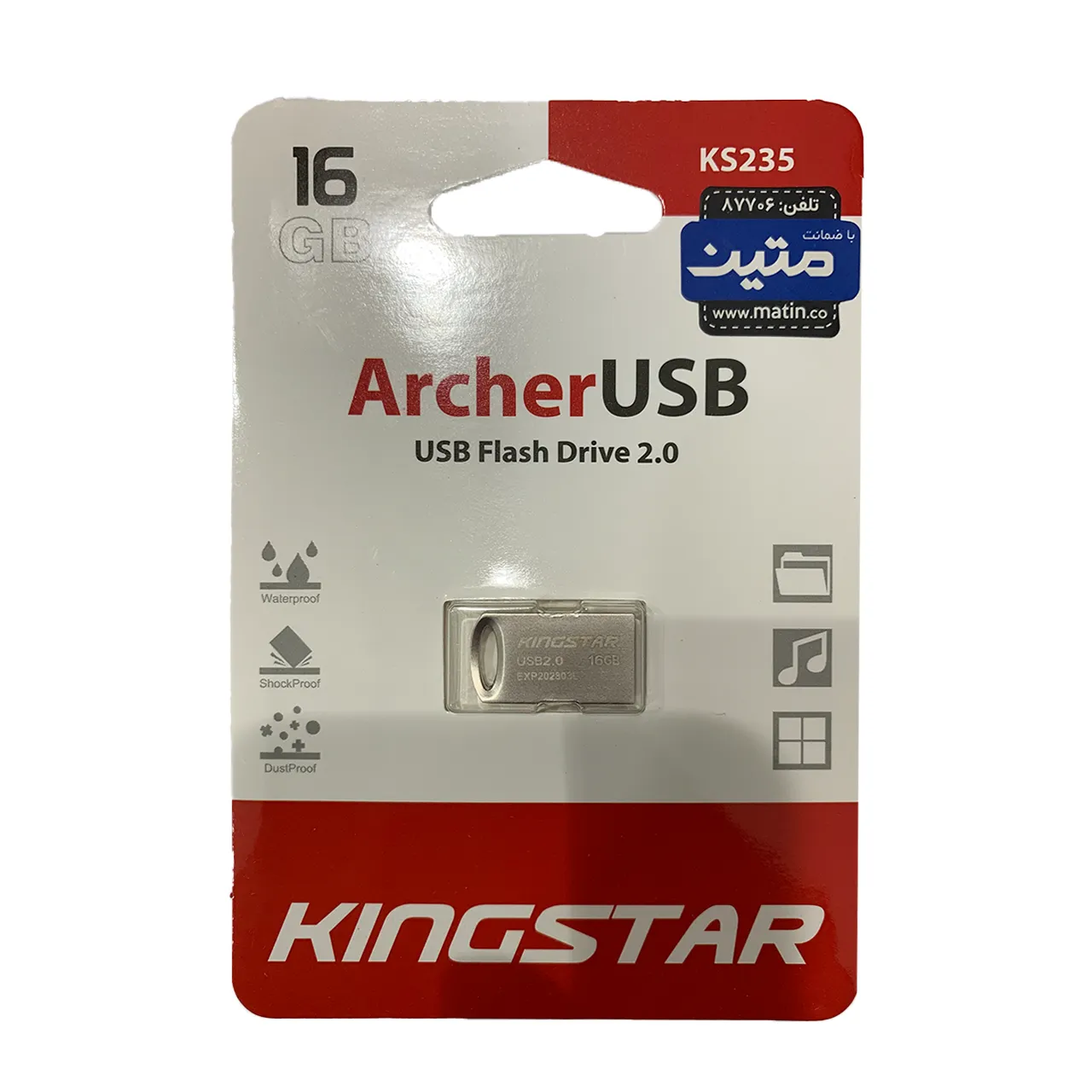KingStar Archer KS235 USB2.0 Flash Memory-16GB – (گارانتی متین)